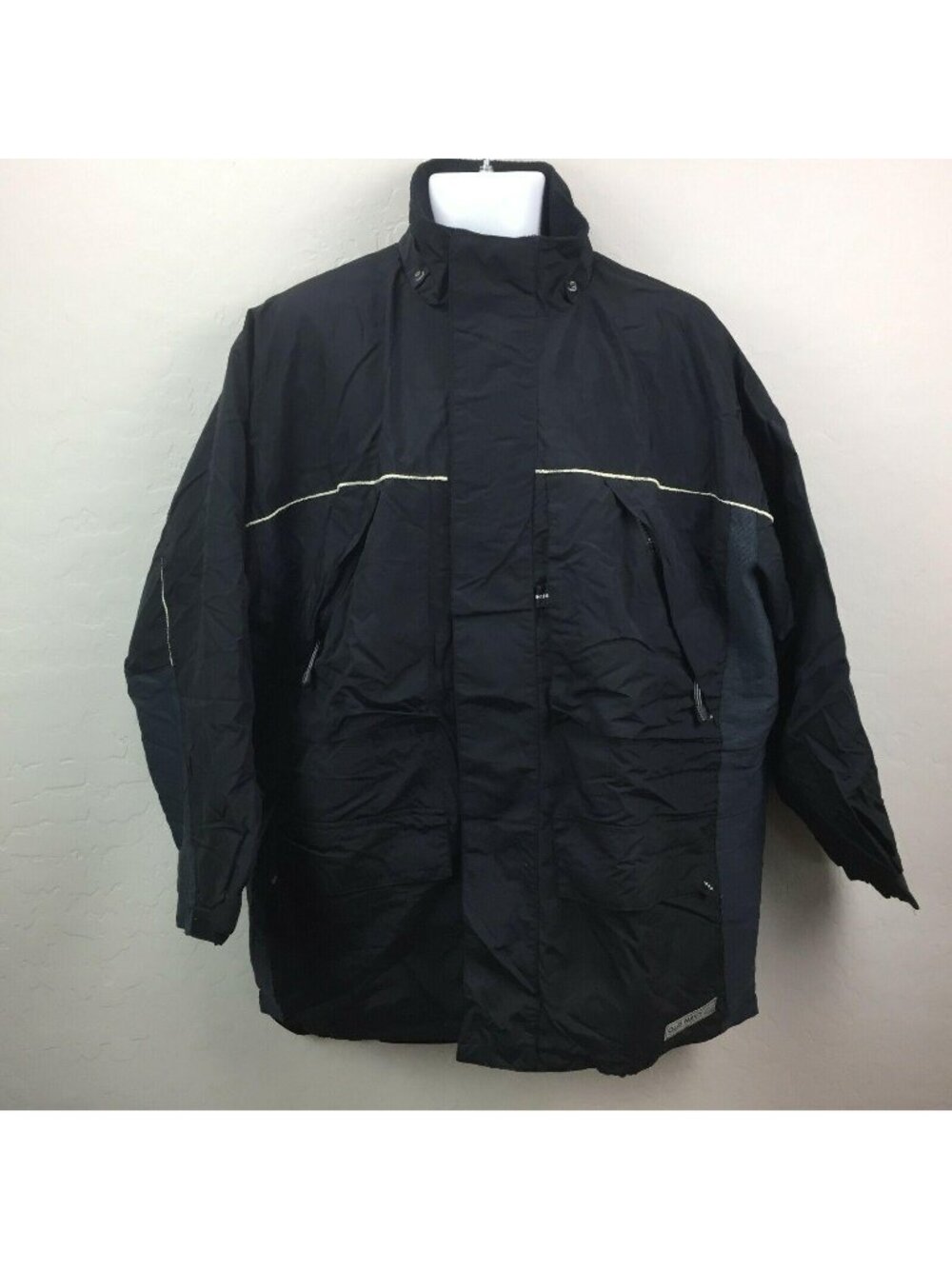Old Navy Men's Black Zip Up Jacket Coat Winter Warm 2XL XXL